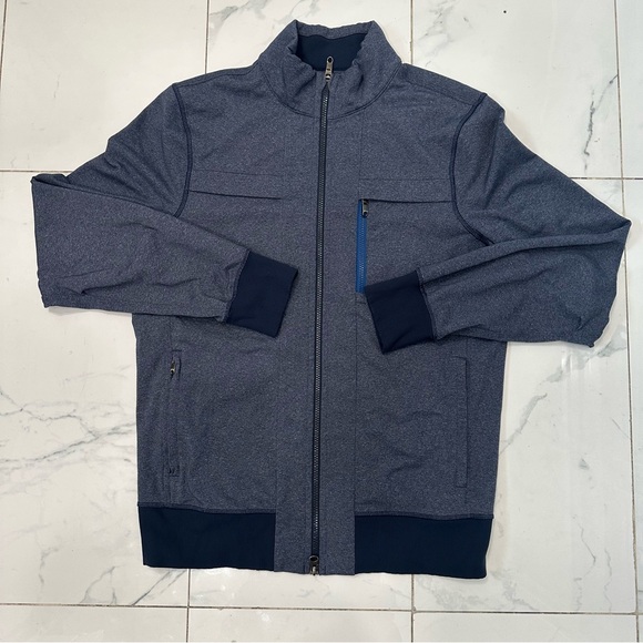 Lululemon Jacket Post Gravity Lay Low Emboss Full Zip Grey Mens L - Picture 1 of 8